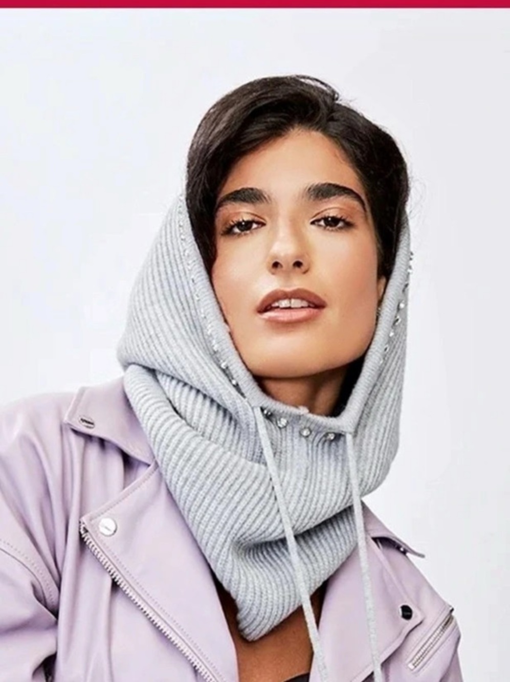 AlDO Gray Hooded Scarf Like New